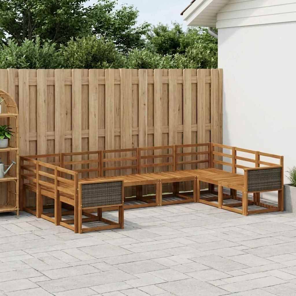vidaXL Utomhussoffset 9 pcs Naturlig Massivt Akaciaträ