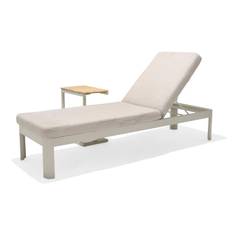 Portals C-shape table + Sun lounger, light