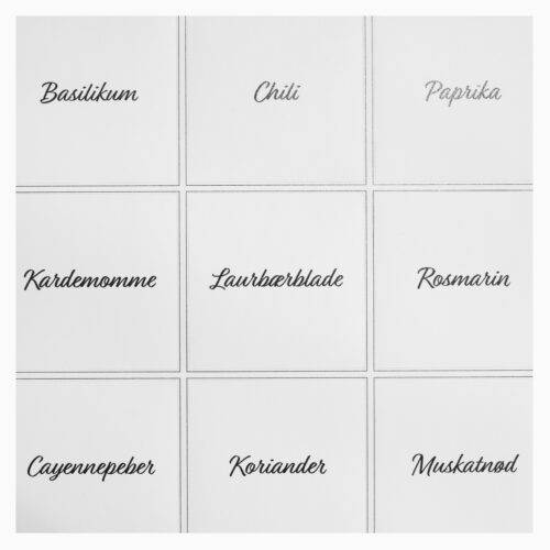 Rosalia – Kvadratiske krydderilabels (80 stk.)