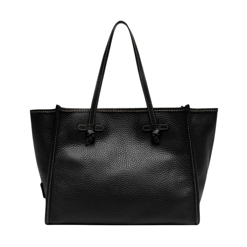 Gianni Chiarini Marcella Grained Leather Tote Bag - Tasker - Dame - Sort - ONE SIZE - Læder