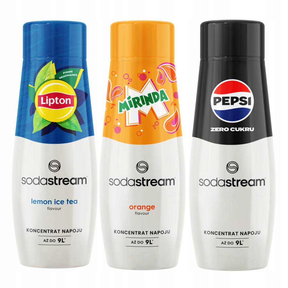3 SodaStream-sirupper: Citroniste + Mirinda + Pepsi Max