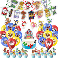 Paw Patrol Fødselsdagsfest Woofers Stå Banner Kage Indsæt Ballon Spiral Hængende Dekoration