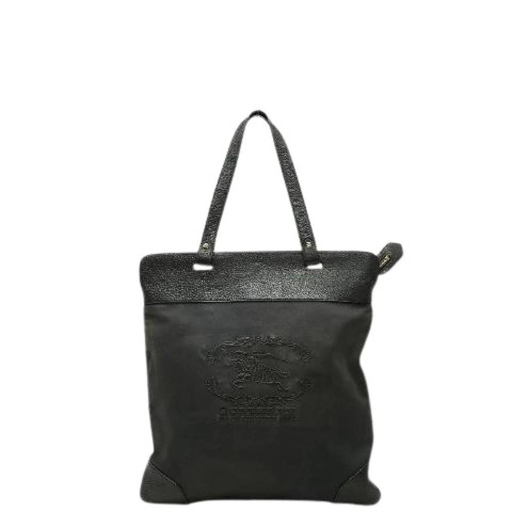 Burberry Vintage Pre-owned Check Canvas Læder Tote Taske - Vintage - Dame - Sort - ONE SIZE - Læder