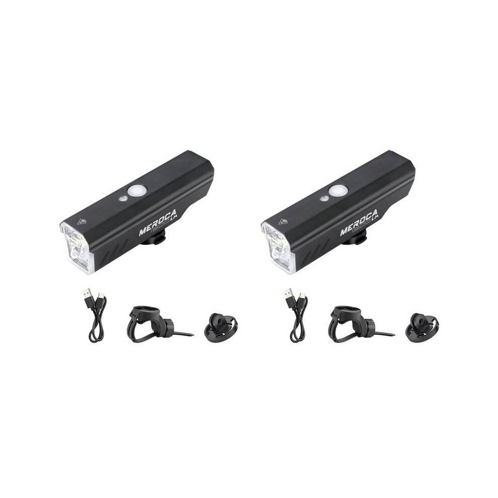 2X MEROCA 4000mAh Bike Light USB Rechargeable 1500 Lumen Bicycle Headlight Super Bright Front Lights Cycling Flashlight