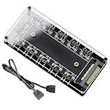 ARGB LED-styrenhet, RGB Splitter, PC-, ARGB LED Hub, fläktkontrollhubb, E-sports arbetsbänksstyrenhet, PC Desktop Splitter, 10-port för ARGB Hub, färg svart