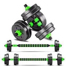 BCBIG Hanteln Set Gewichte,Verstellbar Hantelstange Hantelset Kurzhanteln dumbbells adjustable Langhantel Langhanteln FüR Männer Frauen Krafttraining,Grün,10kg (5kg*2)