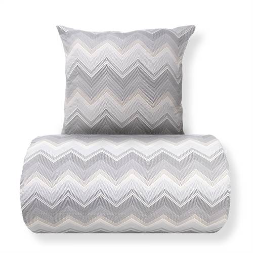 Sengetøj - Microfiber - Gråt zig zag mønster.