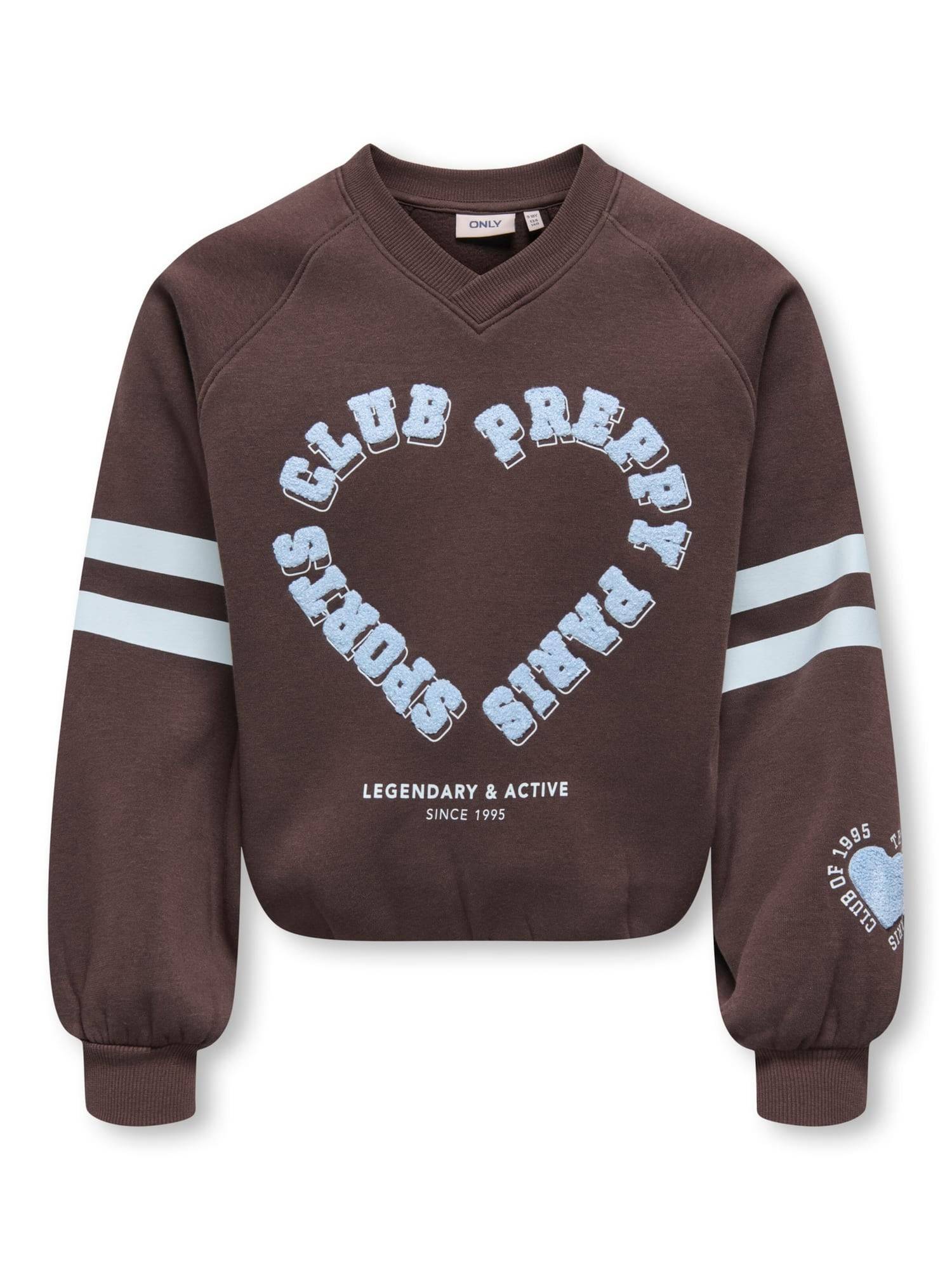 KIDS ONLY GIRL Sweatshirt 'KOGCOLETTA' ljusblå / choklad / vit
