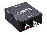 PremiumCord analog till digital ljudomvandlare, 2 x cinch RCA till Toslink/SPDIF, inklusive strömförsörjning, metallhölje, färg svart
