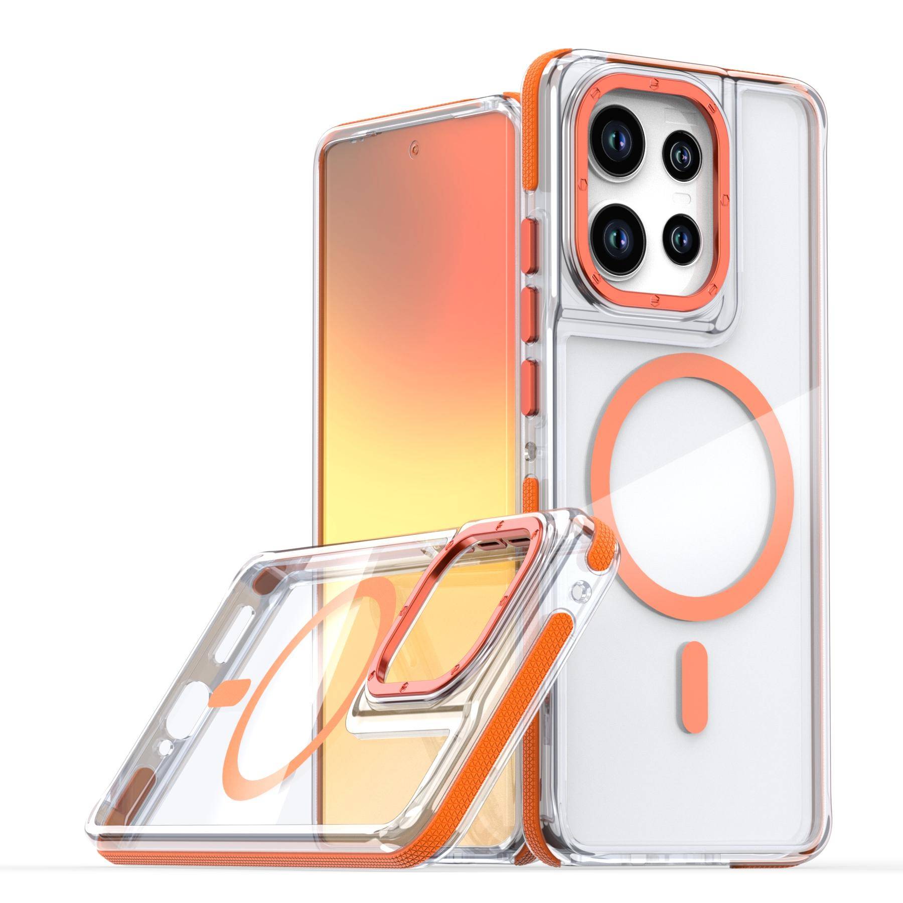 Lyxigt Stöttåligt Magnetiskt Transparent Skal för OPPO Reno 13 12 11 10 13F 12F A5 Pro A80 A79 A78 5G A60 A40 A58 A38 4G Magsafe Skal