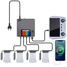 LYONGTECH LCD Parallel Akku Ladegerät für DJI Mini 3,Mini 4/3 Pro Drohne,6 in 1 Akkuladestation,Charger Hub,Display Charging Zubehör