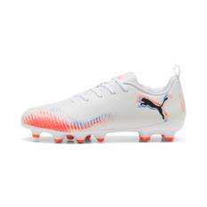 PUMA FUTURE 8 PLAY FG/AG Football Boots Youth, Shoes, White/Black/Glowing Red, 35