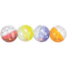 Kattleksak Plastboll med bjällra 4-pack