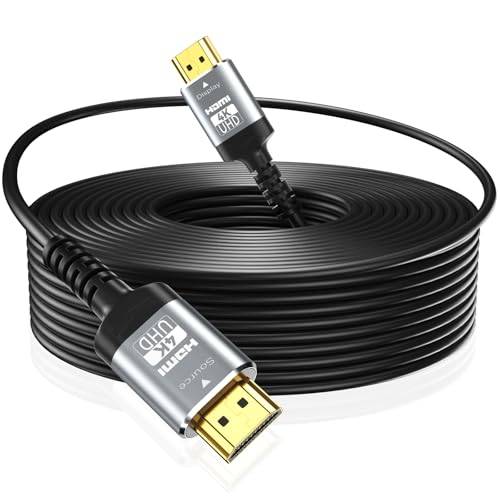 Soonsoonic 4K fiberoptisk HDMI-kabel 20 m | 18 Gbit/s höghastighetskompatibel 4K @ 60 Hz, HDR10, eARC, HDCP2.2 Lång enkelriktad aktiv HDMI 2.0-kabel | för UHD-TV-skärm, bärbar dator