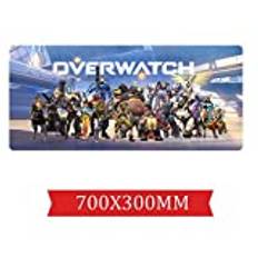IGIRC musmatta Overwatch 700 x 300 mm musmatta, utökad XXL stor professionell spelmusmatta med 3 mm stark bas, för bärbara datorer, PC, F