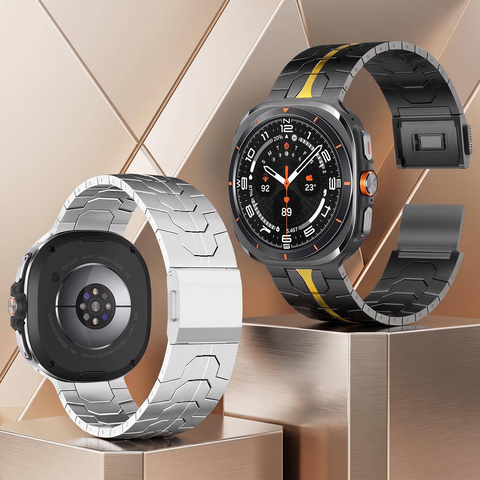 Premium Titanarmband Magnetiskt Spänne för Samsung Galaxy Watch Ultra 2 Metallarmband för Galaxy Watch 9 8 Classic
