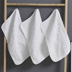 TEMU 3pcs, Muslin Burp Cloths Baby Burp Clothes - Burp Rags For Boy Girls Muslin Bibs 6 Layers Large 20''x10'' 100% Hand Washcloths Soft Absorbent