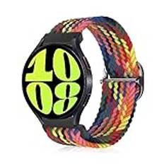 MiKoyi 20 mm klockarmband kompatibla med Samsung Galaxy Watch FE/Galaxy Watch 7/Galaxy Watch 6 Classic/Watch 6/Watch 5, justerbara flätade nylonsportremmar för Samsung Galaxy Watch 5 Pro, 20mm