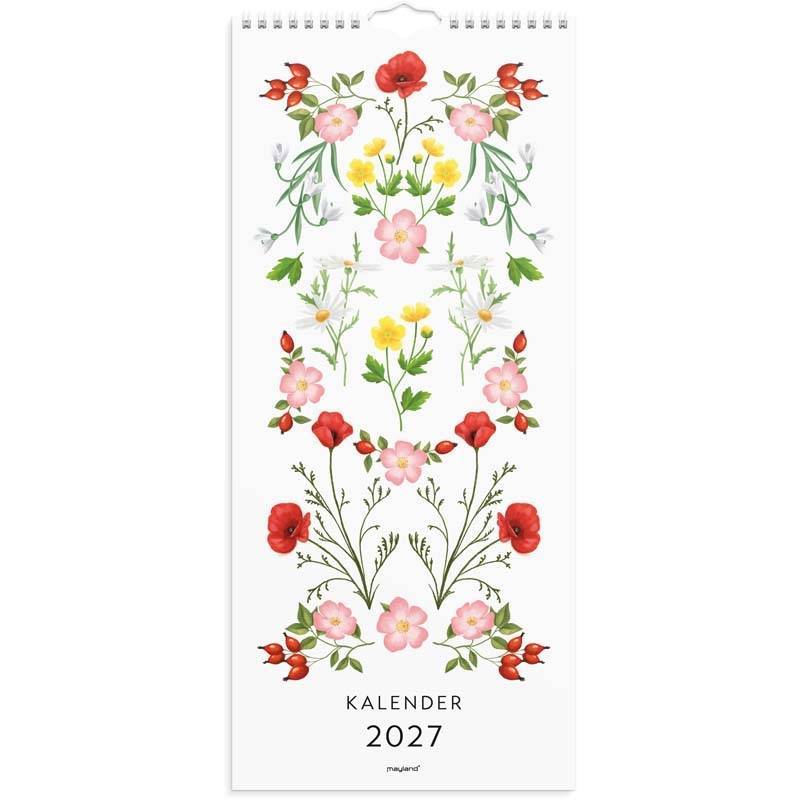 Mayland 2027 Floral Delicate flowers vægkalender 19x43cm 27066110