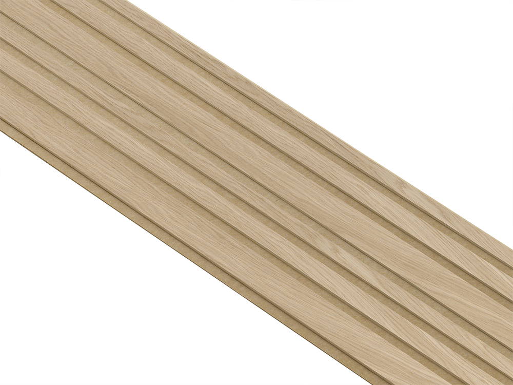I-Wood Basic Mixed listebredde paneler, i hvid oliering - mål 16 x 300 x 2780 mm.