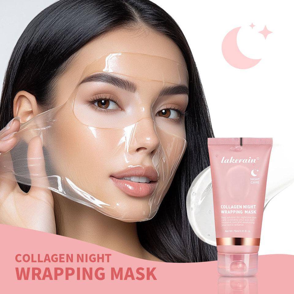 75 ml Collagen Overnight Inpackning Peel Off Ansiktsmask Korean Collagen Night Inpackningsmask Återfuktar djupt Night Care Mask Cream gray