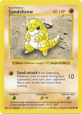 Sandshrew - 62/102 - Shadowless - Let Brugt (LP).