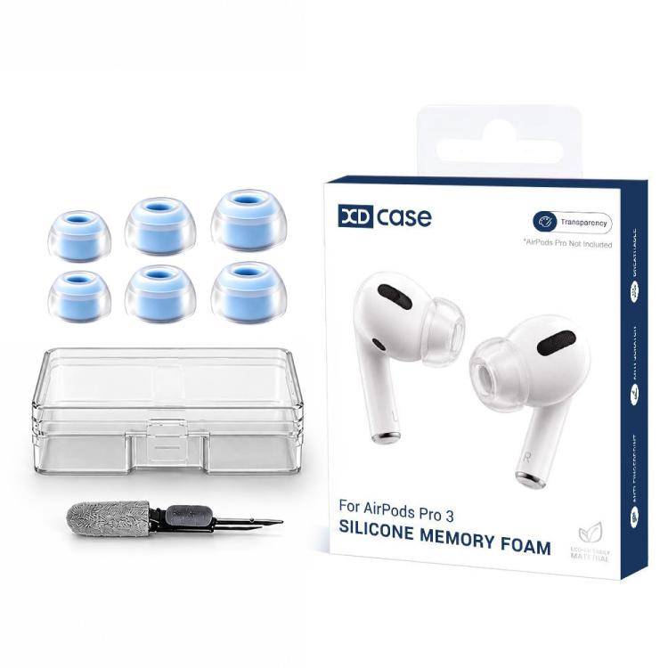 3 Pairs Replacement Ear Tips, Liquid Silicone Memory Foam Earbuds, S/M/L Sizes, Noise Isolation, Storage Box & Cleaning Brush For AirPods Pro 3 vit