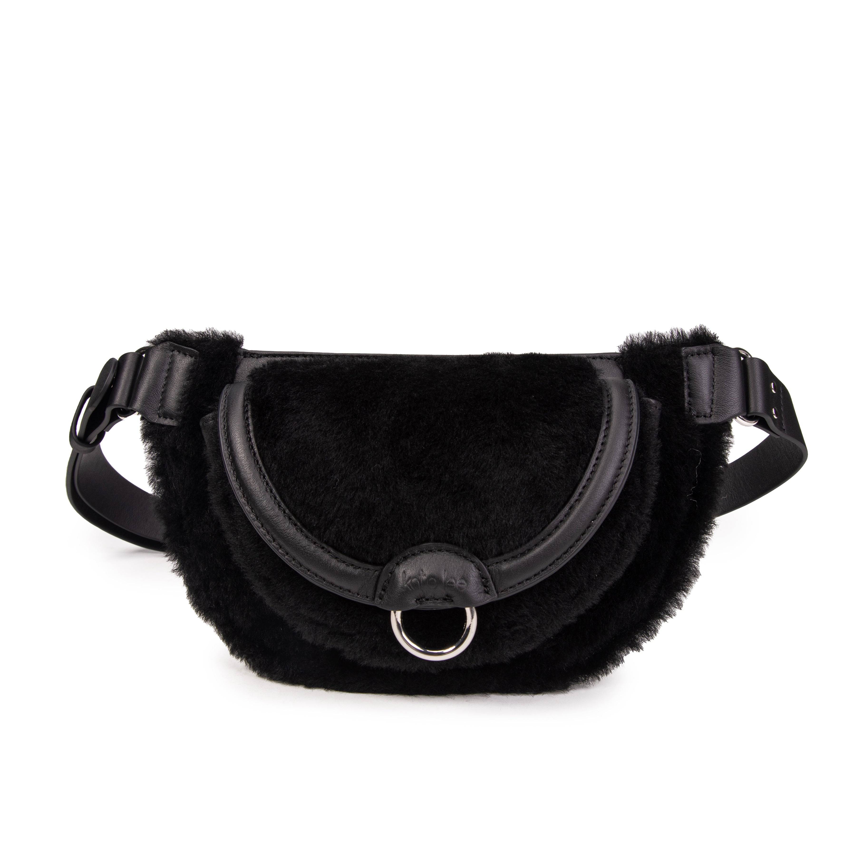 BUM BAG ULLY - Shearling / Cowhide - Black - Black / Shearling