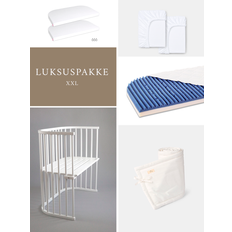 Luksuspakke - Babybay XXL bedside crib - Ubehandlet træ / Creme