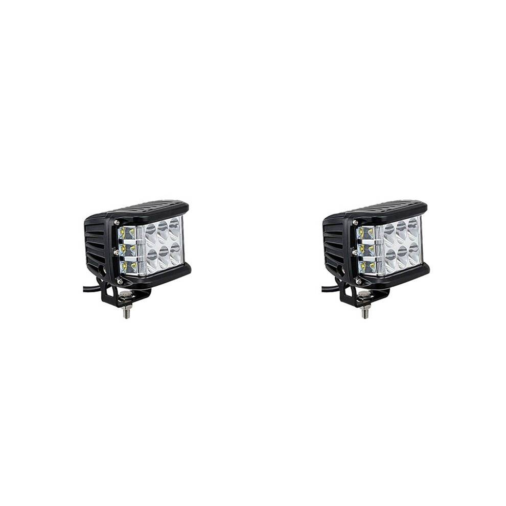 2X Auto Tresidigt Belyst Arbetsljus Kupolljus Explosion Blinkande Ljus Strålkastare Spotlight Stroboskopljus LED Autotillbehör E