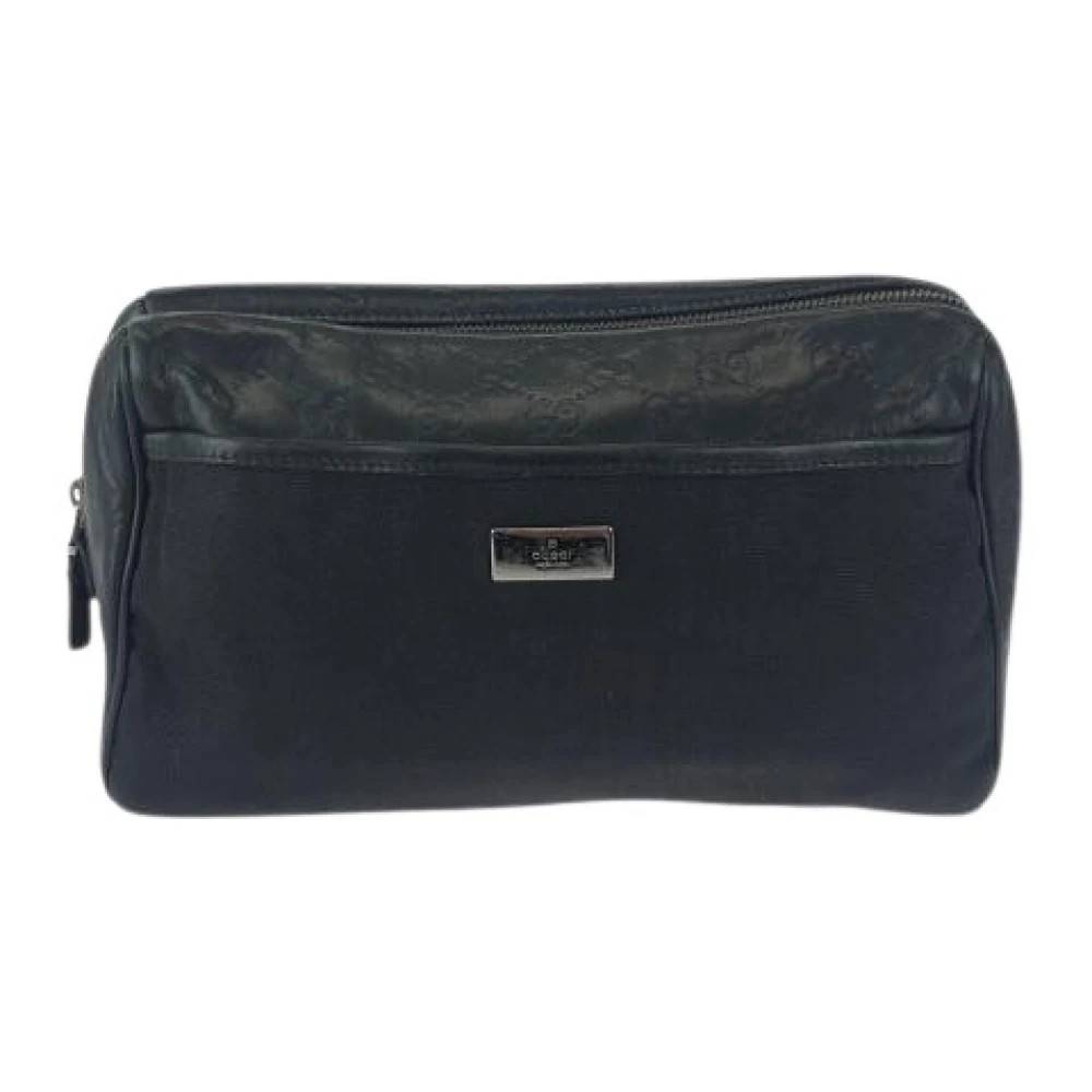 Gucci Vintage Pre-owned Guccissima Læder Canvas Clutch - Vintage - Herre - Sort - ONE SIZE - Læder