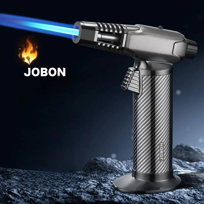 JOBON Full Metal High Power Welding Gun Turbine Butane Gas Torch Lighter Safety Lock Switch Outdoor BBQ Kitchen Cigar Lighters