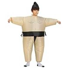 Uppblåsbara Brottardräkter Funny Blow Up Sumo Wrestler Costume Uppblåsbar Sumo Costume Dress Up för Vuxna Barn (Barn (för 120-140 cm))