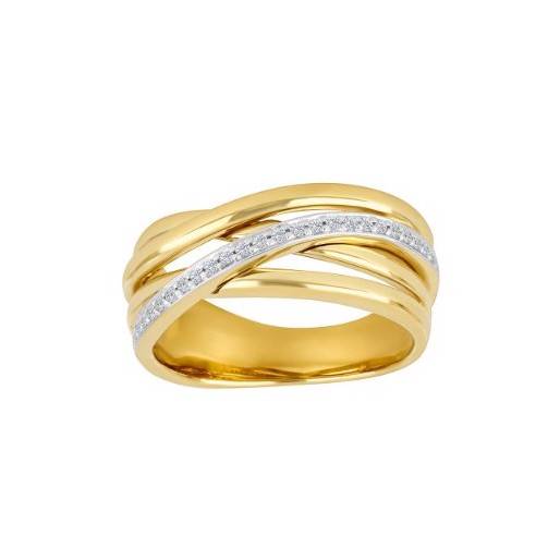 585 14 karat guld fingerring med smukke diamanter fra Siersbøl
