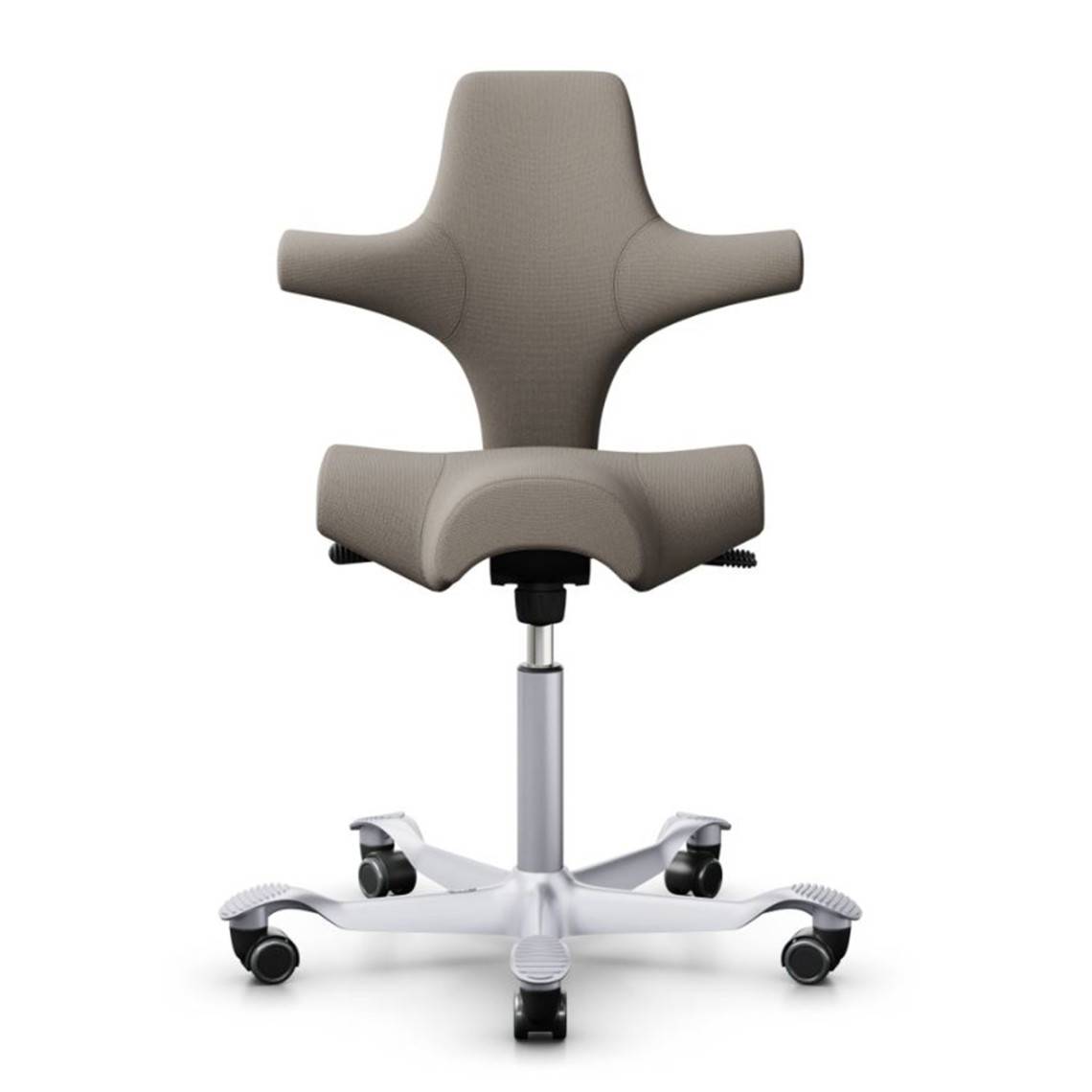 HÅG Capisco 8106, Ergonomisk kontorsstol, Färg Beige (SC60129), Underrede Silver, Liftomat 200 mm, Fotring Nej