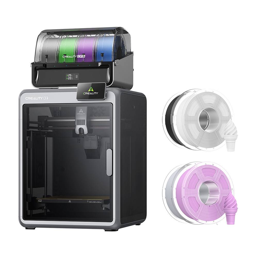 Creality K2 Combo 3D Printer + 4kg Mecpow HS PLA+ Filament - White/Lilac/Gray/Black