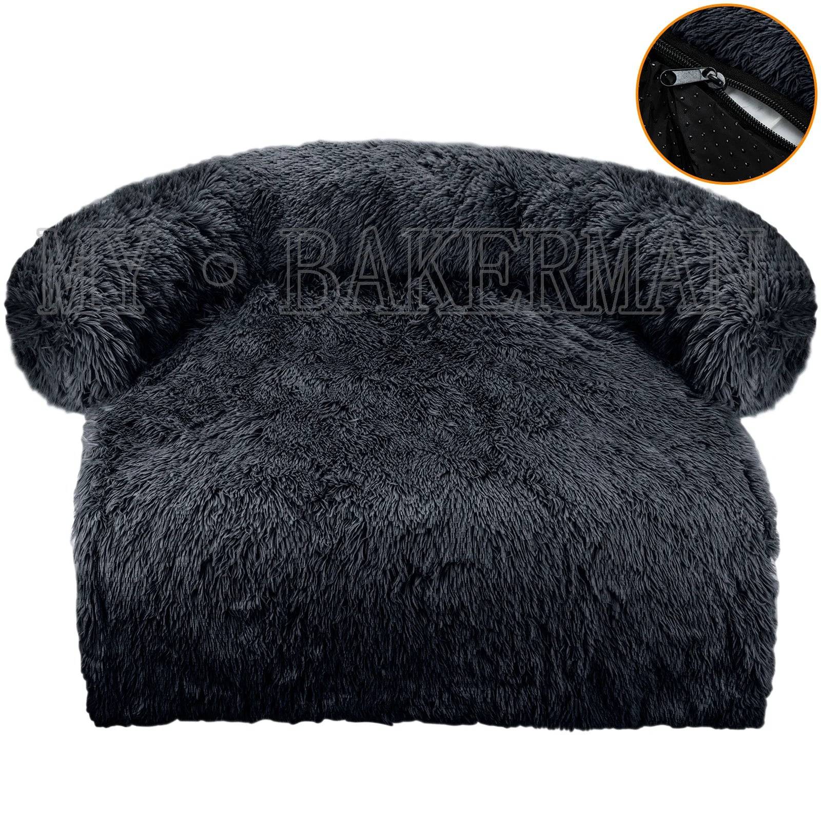 Warm Washable Sofa Bed for Dogs & Cats - Zipper Dark Grey / XL for 66IBS