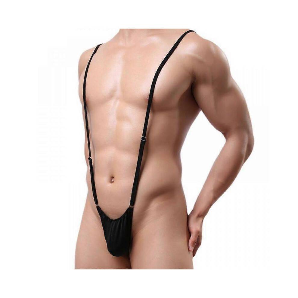 (Black 02)Borat,mankini for Men, Men's Thong Mankini V Sling Straps Costume Underwear