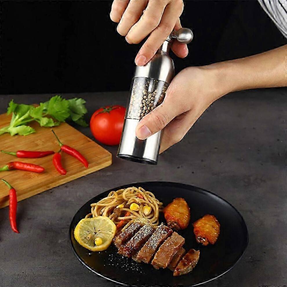 (17.5cm, Gold) Black Pepper Mill Salt Pepper Grinder Spice Grinder Kitchen Creative Gadgets Pepper And Salt Grinder Grindering 2024 HOT