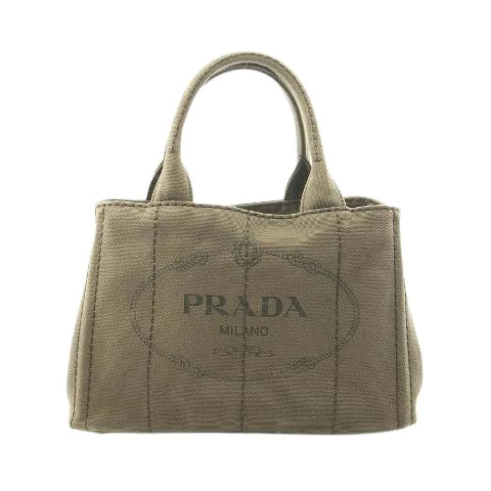 Prada Vintage Pre-owned Canapa Tote Bag - Vintage - Dame - Grøn - ONE SIZE -
