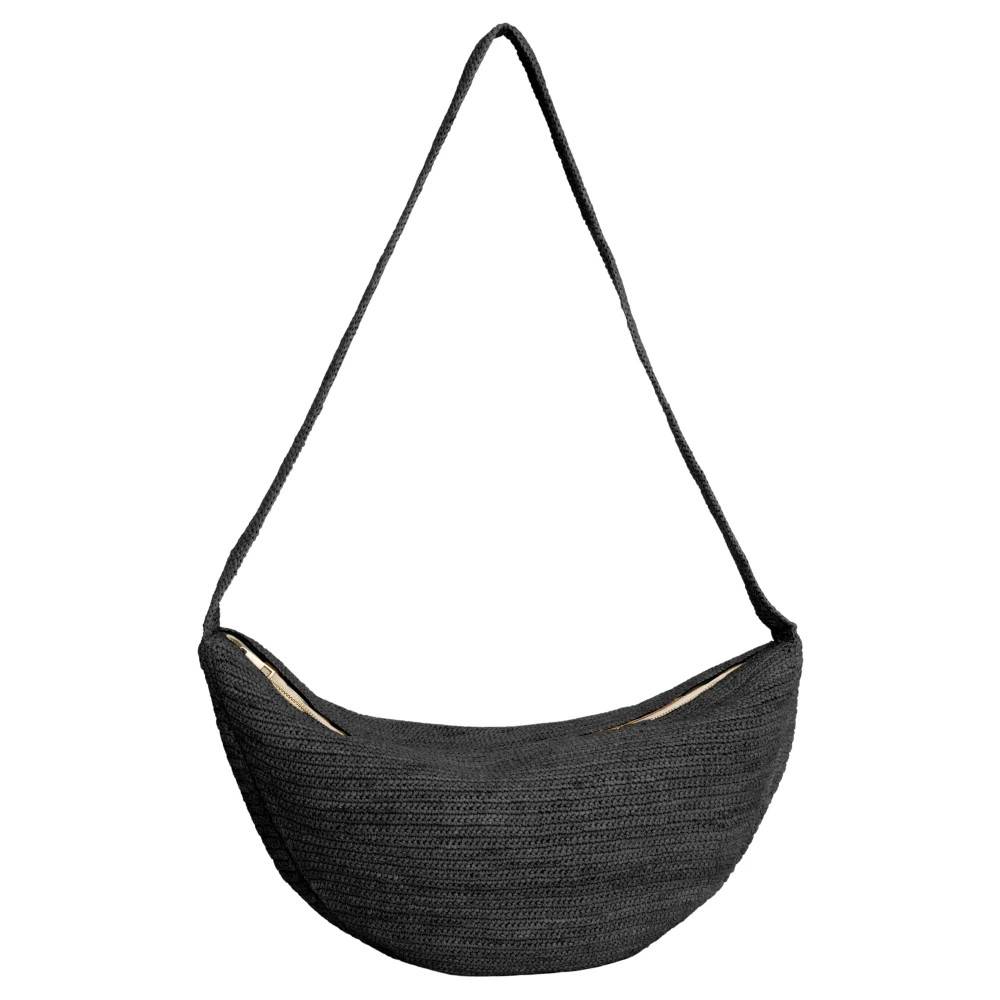 Ibeliv Luna Croissant Skuldertaske - - Tasker - Dame - Sort - ONE SIZE - Uld - Luna Croissant Skuldertaske
