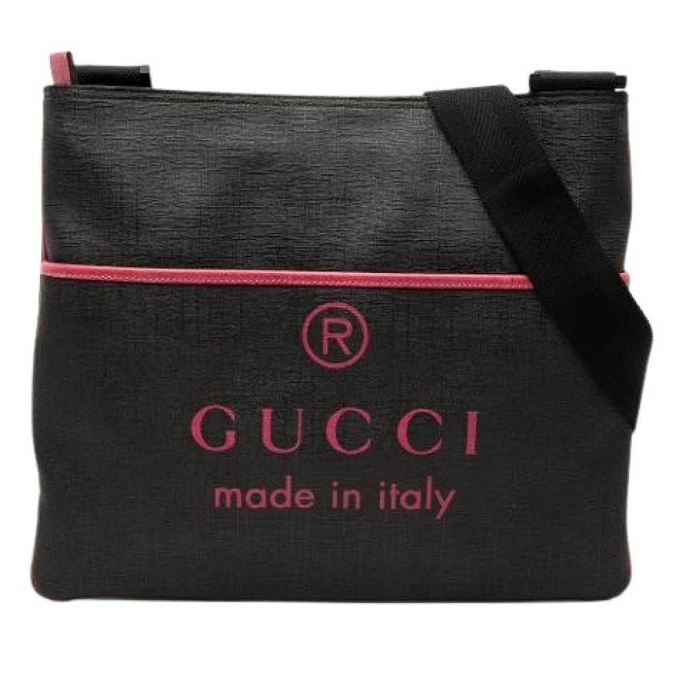Gucci Vintage Pre-owned Printed Coated Canvas Crossbody Bag - Vintage - Dame - Sort - ONE SIZE - Uld