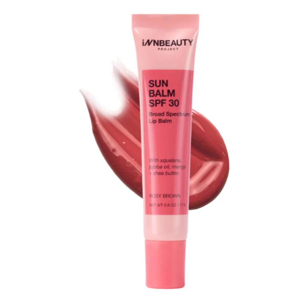 INNBEAUTY Project Sun Balm Mineral SPF 30 Läppbalsam med Tinta, Rosy Brown Nyans, 0.6 OZ (17ml)