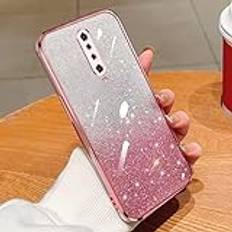 ATISIJIE Transparent Glitter Skal för Motorola Moto E7,Stötskyddad Telefon Bumper Bling Gnistra för Kvinnor Flickor Fodral för Motorola Moto E7-Rosa