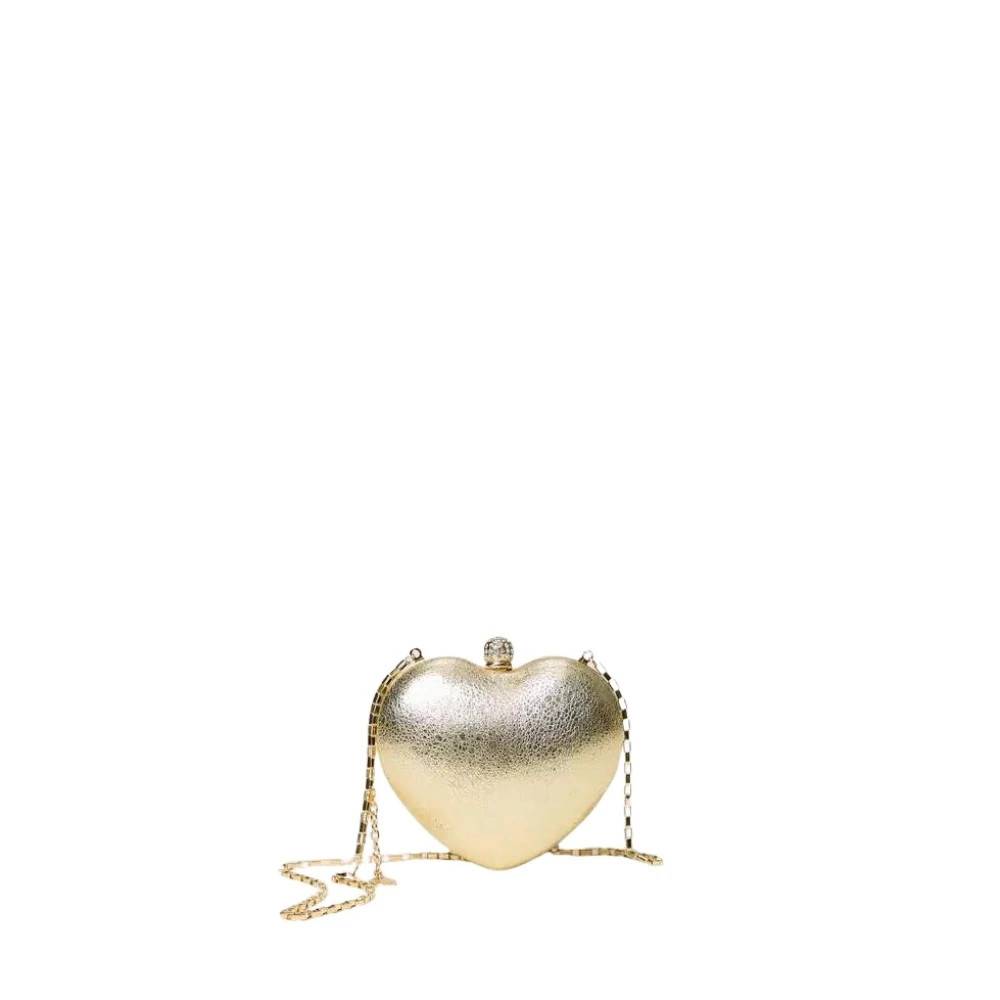 Twinset Mini Hjerteformet Clutch Taske - Tasker - Dame - Beige - ONE SIZE - Uld