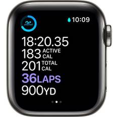 Apple Watch Series 6 Titan 40 mm (2020) | GPS + Cellular | rymdgrå | Sportband svart