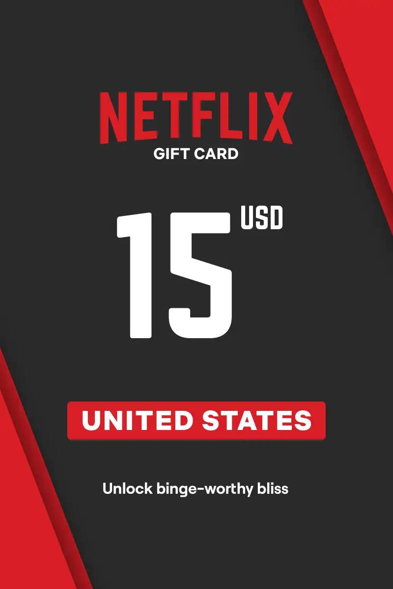 Netflix $15 USD Gift Card (US) - Digital Code.