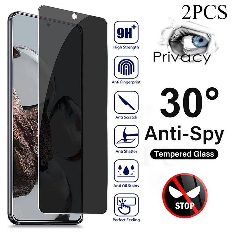 2 st Sekretess Skärmskydd Härdat Glas För Xiaomi Mi 14 13T 12T 11T 10T 9T 13 Pro 12 11 Lite 5G NE Glas svart