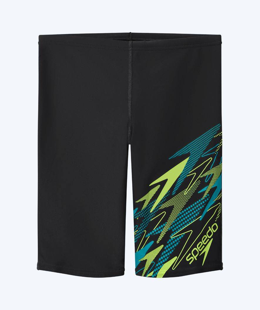 Speedo långa badbyxor för pojkar - Medley Logo - Svart/Grön