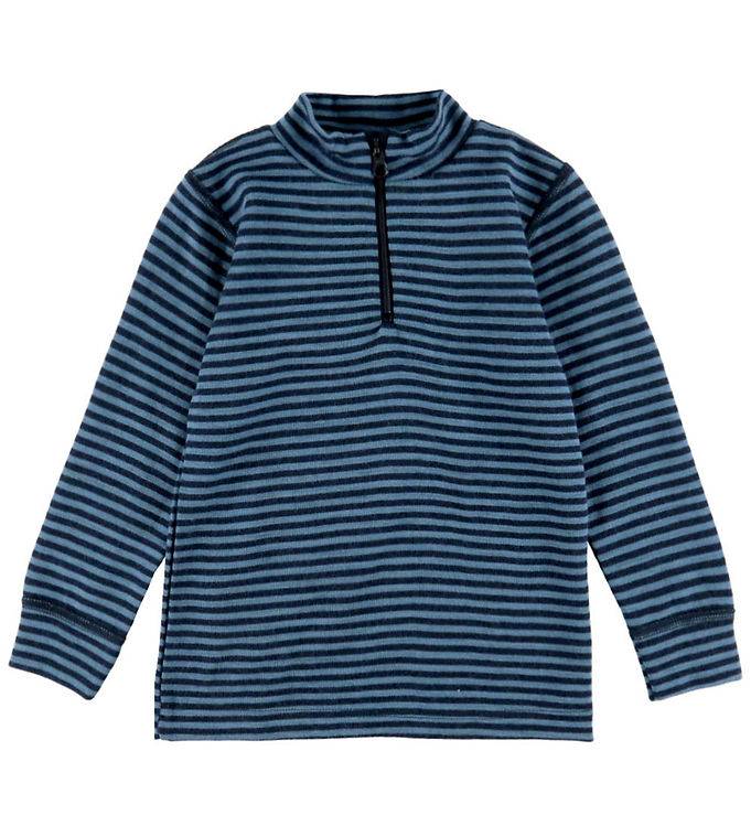 Joha Bluse - Uld - Blå m. Striber - Joha - 140 - Bluse